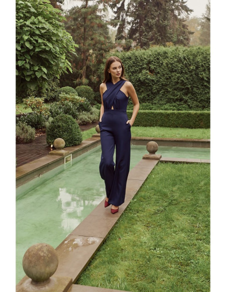 K029 Kombinezonas su sukryžiuota viršutine dalimi - rašalo mėlyna