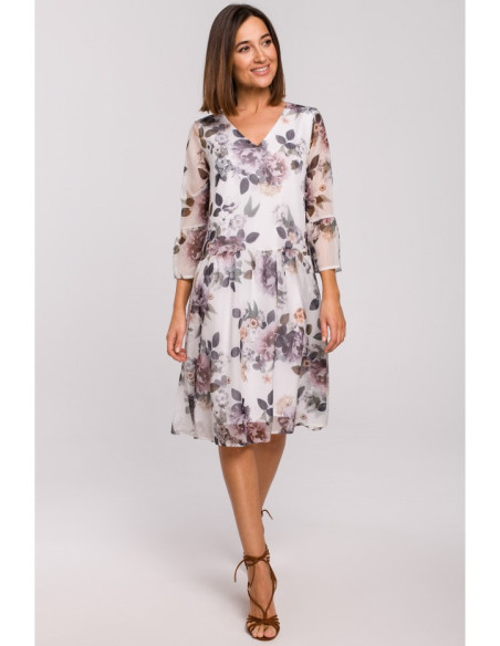 S214 Šifoninė suknelė su pažemintu liemeniu - 1 modelis