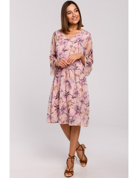 S214 Šifoninė suknelė su pažemintu liemeniu - 2 modelis