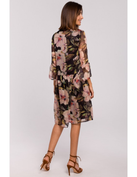 S214 Šifoninė suknelė su pažemintu liemeniu - 3 modelis