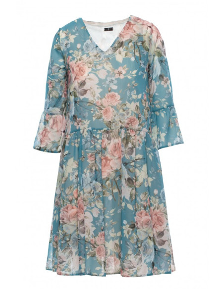 S214 Šifoninė suknelė su pažemintu liemeniu - 4 modelis