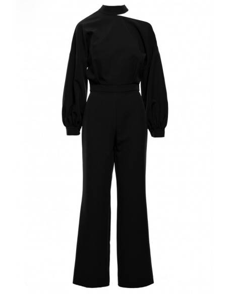 M528 Kombinezonas su bufetinėmis rankovėmis - juodas