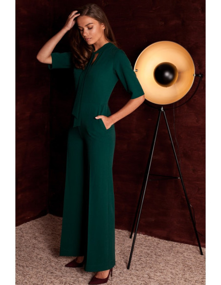 Elegantiškas, tamsiai žalias kombinezonas