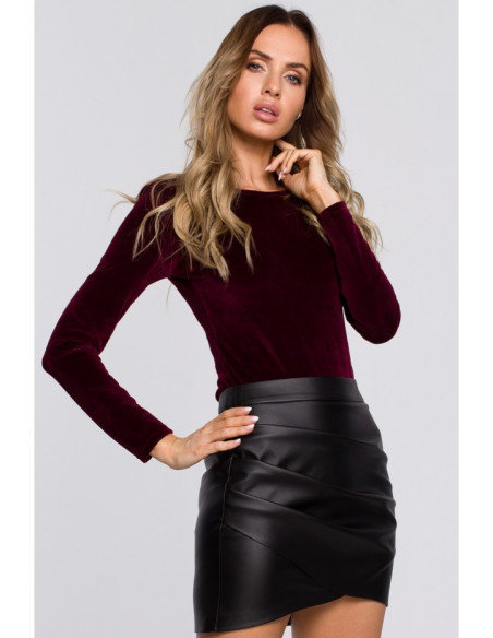 Bordo spalvos, veliūrinė glaustinukė