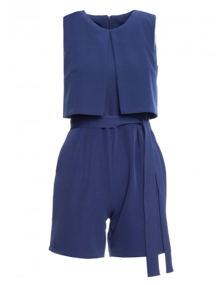 Tamsiai mėlynas trumpas kombinezonas