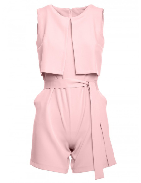 Rožinis trumpas kombinezonas