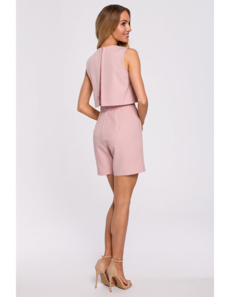 Rožinis trumpas kombinezonas