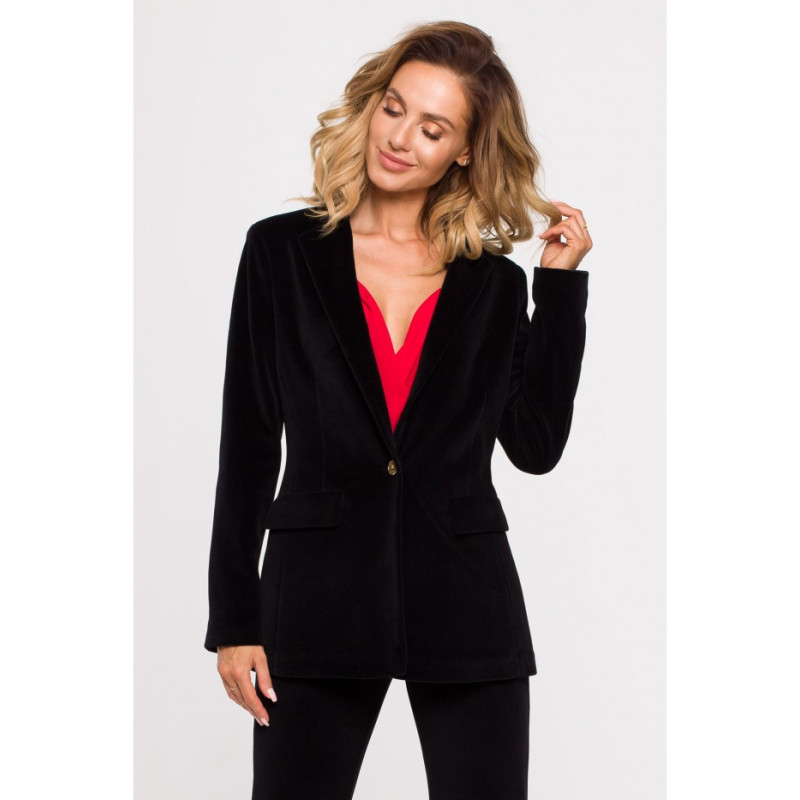 Juodas, veliūrinis švarkas