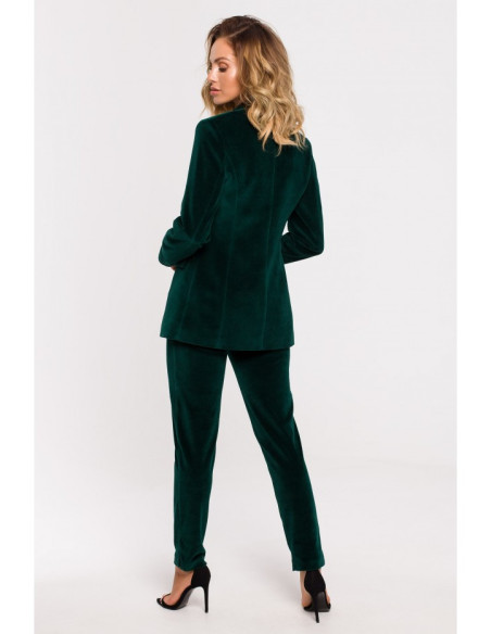 Tamsiai žalias, veliūrinis švarkas