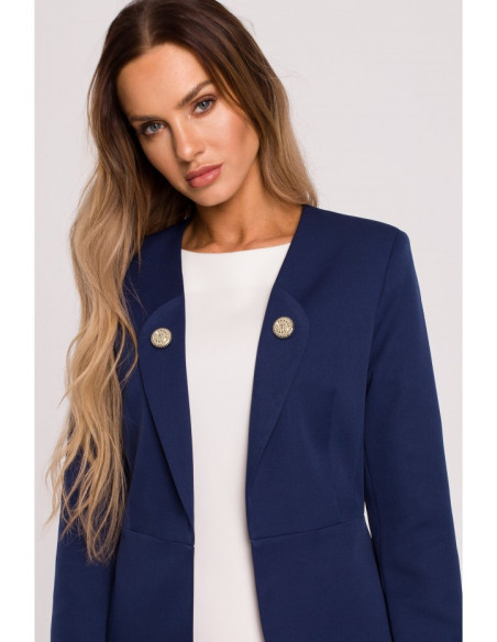 Tamsiai mėlynas švarkelis su sagomis