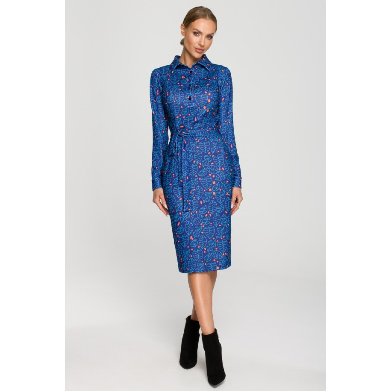 M706 Printed sheath dress with a collar - model 1