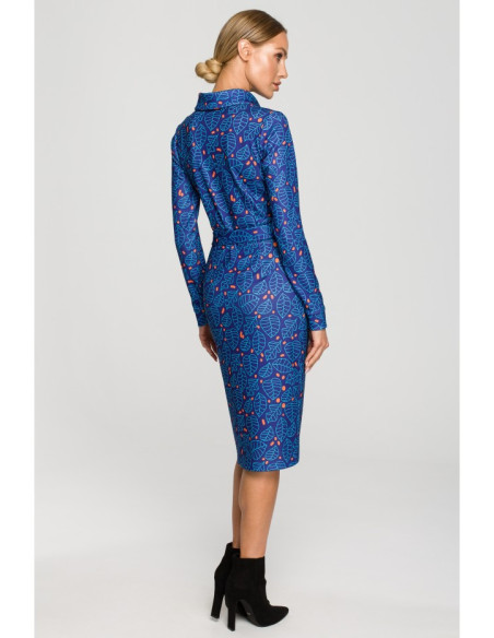 M706 Printed sheath dress with a collar - model 1