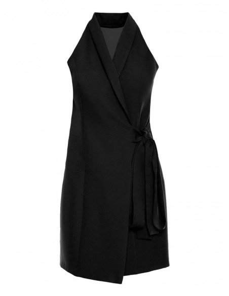 M747 Blazer dress with a tie detail - black
