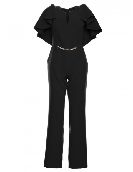 Juodas vientisas kombinezonas