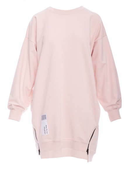 Šviesiai rožinis megztinis su užtrauktukais