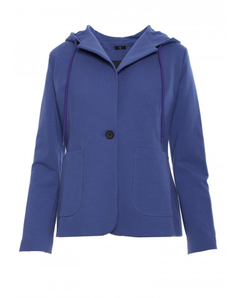 M691 Hooded blazer with single button - indigo