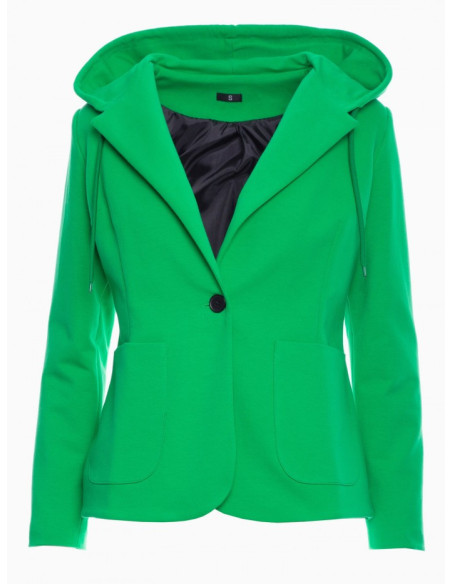 M691 Hooded blazer with single button - green