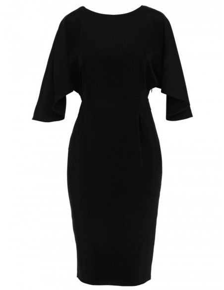 M700 Sheath dress with kimono sleeves - black