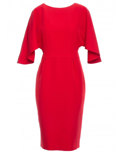 M700 Sheath dress with kimono sleeves - red