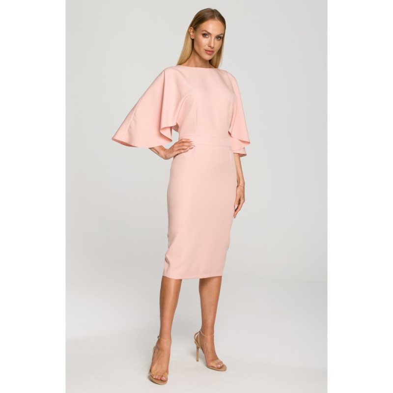 M700 Sheath dress with kimono sleeves - powder