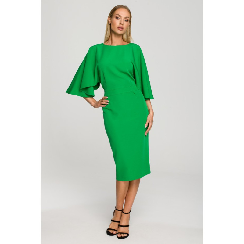 M700 Sheath dress with kimono sleeves - green