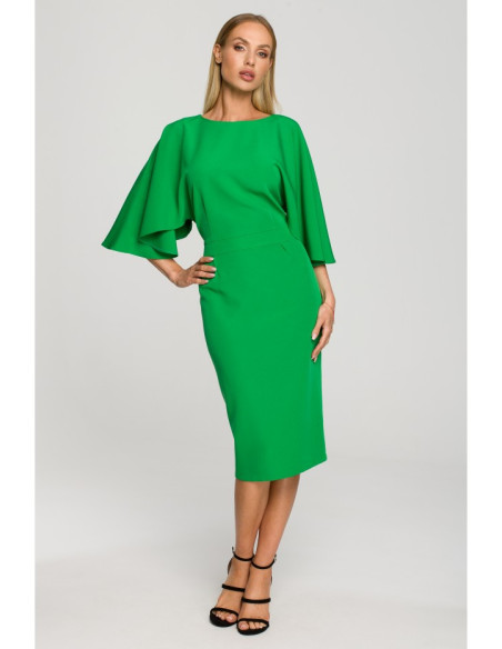 M700 Sheath dress with kimono sleeves - green