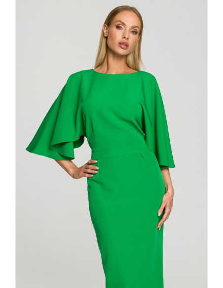 M700 Sheath dress with kimono sleeves - green