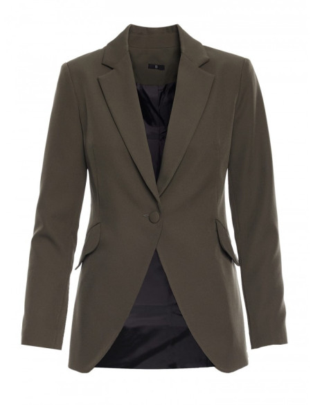 M701 Single button blazer with asymmetrical pockets - khaki
