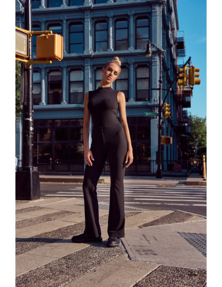 M704 High waisted flared trousers - black