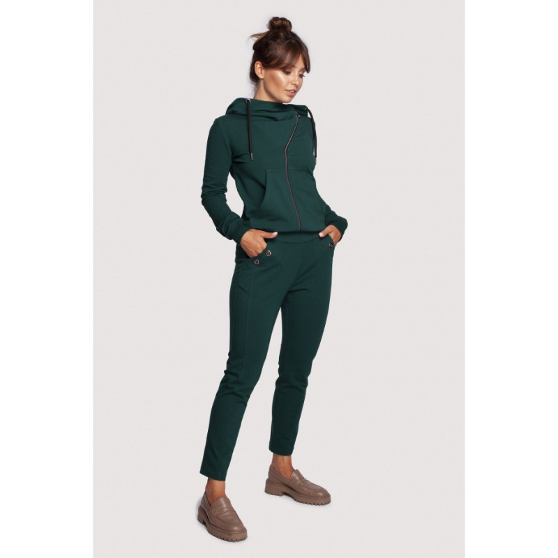 B243 Straight leg trousers leg with eyelets - dark green