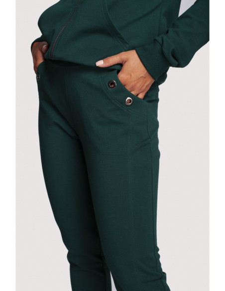 B243 Straight leg trousers leg with eyelets - dark green