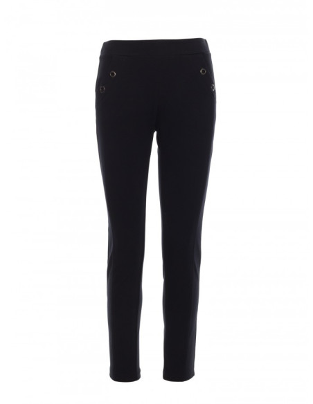 B243 Straight leg trousers leg with eyelets - black