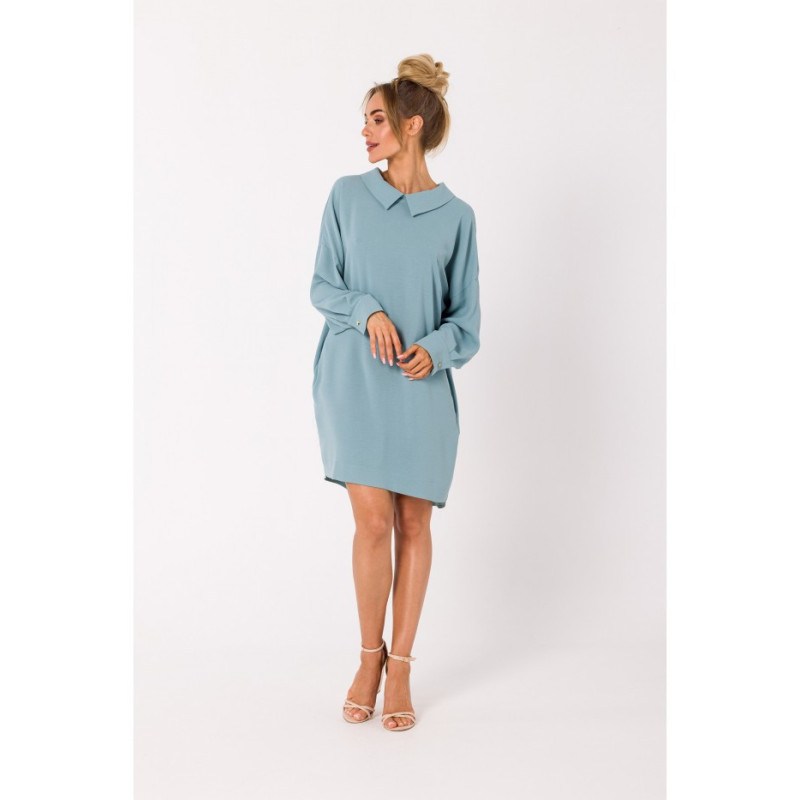 M740 Shirt dress with decorative chain - agave