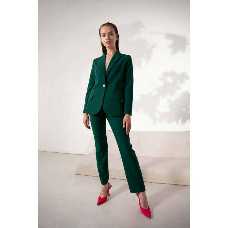 K141 Blazer with double flap pockets - bottle green