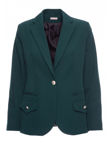 K141 Blazer with double flap pockets - bottle green