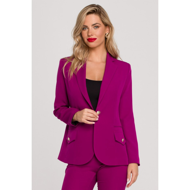 K141 Blazer with double flap pockets - ruby