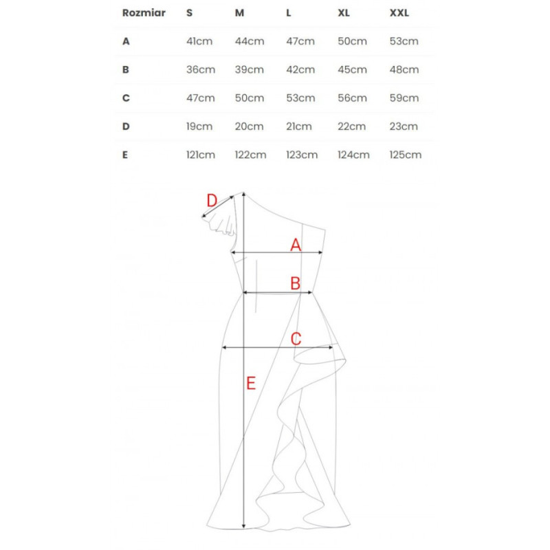 K146 One-shoulder dress - ruby 2