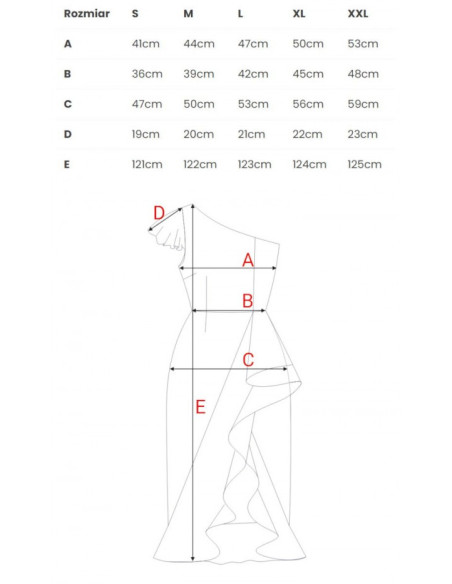 K146 One-shoulder dress - ruby