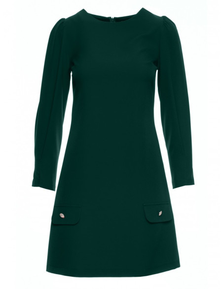 K148 Trapeze dress - bottle green