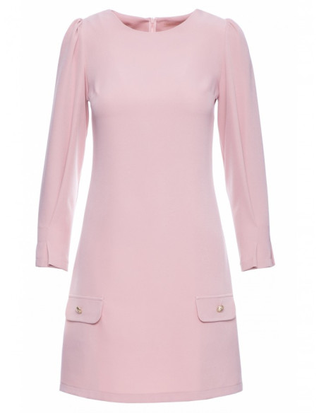 K148 Trapeze dress - crepe pink