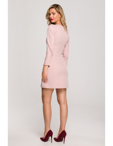 K148 Trapeze dress - crepe pink