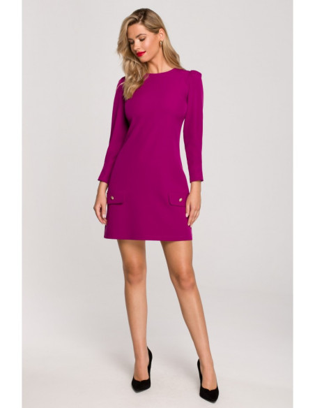 K148 Trapeze dress - ruby