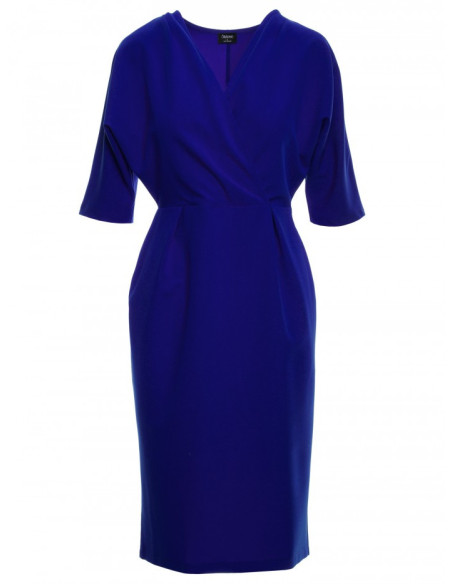 S313 Wrap top dress - royal blue