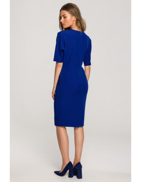 S313 Wrap top dress - royal blue