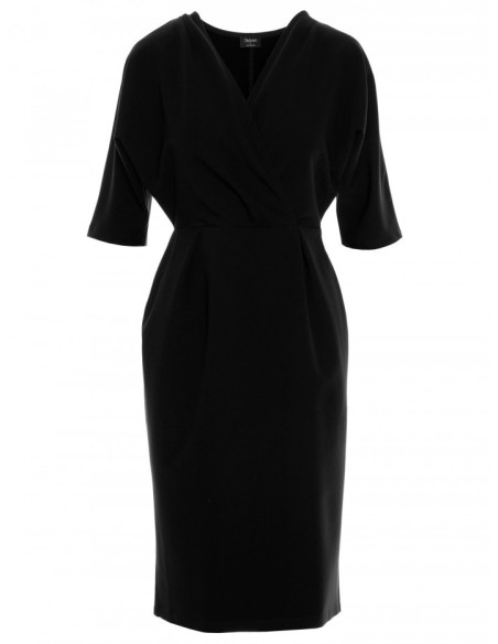 S313 Wrap top dress - black