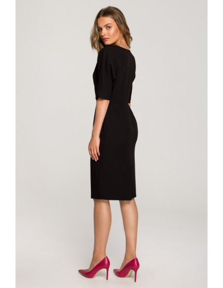 S313 Wrap top dress - black