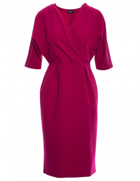 S313 Wrap top dress - plum