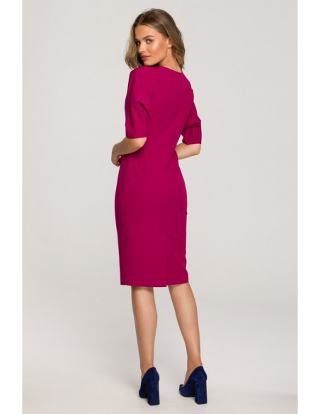 S313 Wrap top dress - plum