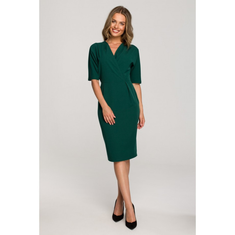 S313 Wrap top dress - green