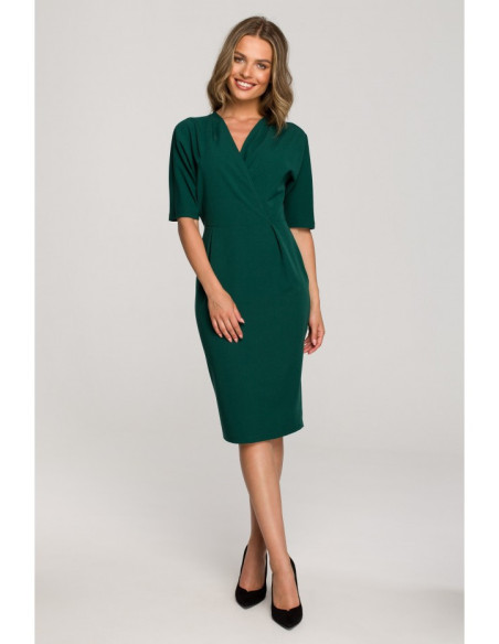 S313 Wrap top dress - green
